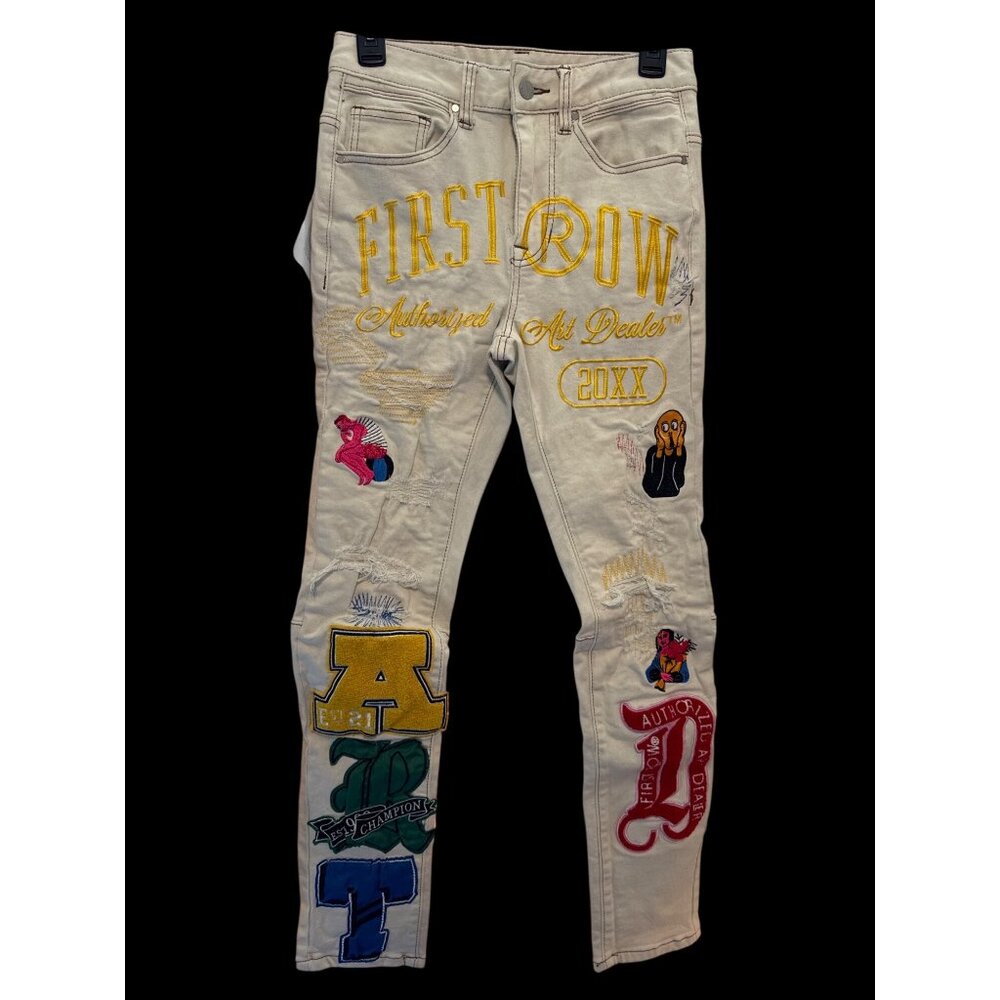 First Row Denim Size 28/32 Men's Jeans Embroiidered Embellished